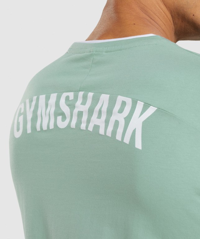 Gymshark Recess Men's T Shirts Blue / White | UAE-43SDYR