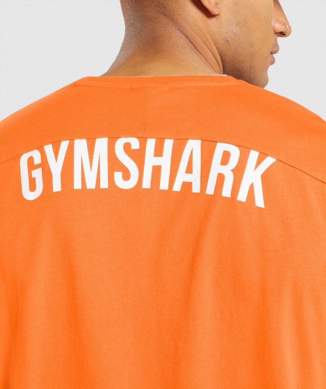 Gymshark Recess Men's T Shirts Orange | UAE-86ZJRF