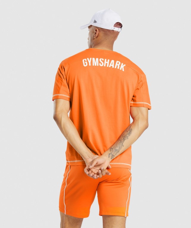 Gymshark Recess Men\'s T Shirts Orange | UAE-86ZJRF