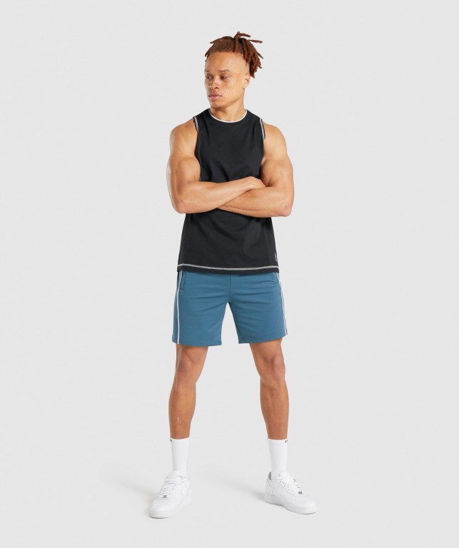 Gymshark Recess Men's Tank Tops Black | UAE-06VRYN