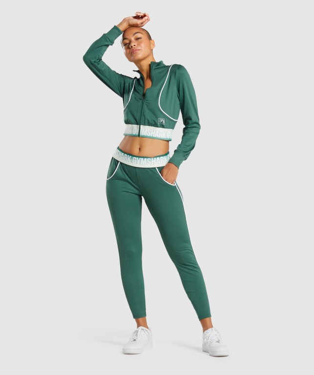 Gymshark Recess Women's Joggers Dark Green | UAE-57MGDT