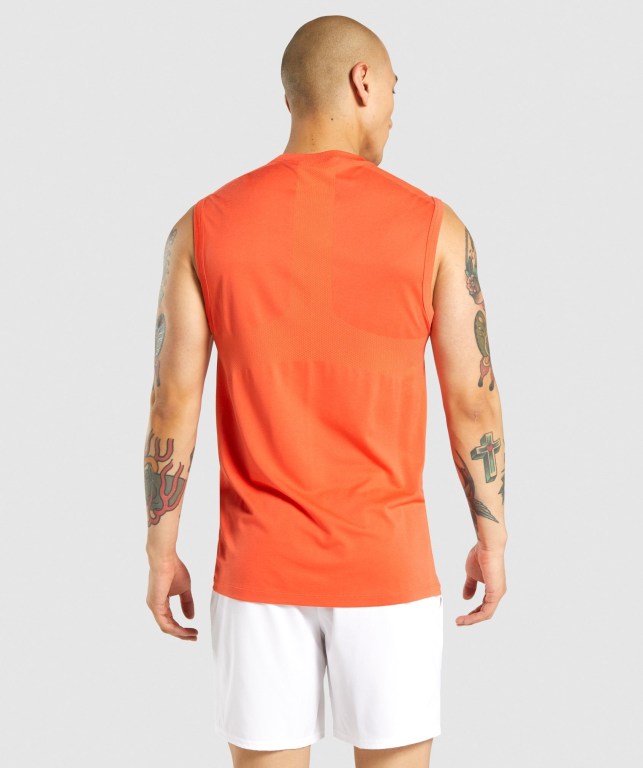 Gymshark Regulate Training Men's Tank Tops Orange | UAE-27WXOJ