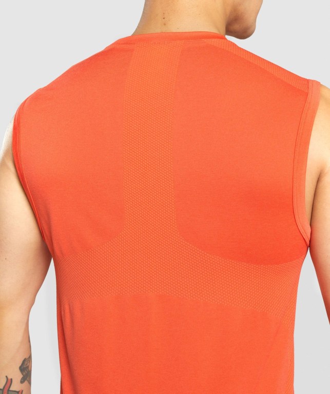 Gymshark Regulate Training Men's Tank Tops Orange | UAE-27WXOJ