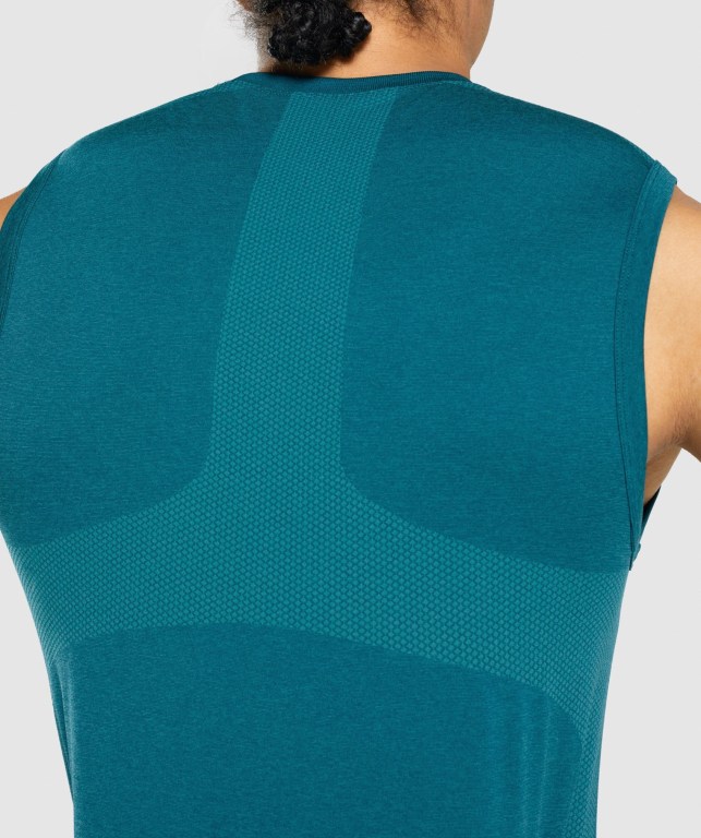 Gymshark Regulate Training Men's Tank Tops Turquoise | UAE-38DUAZ