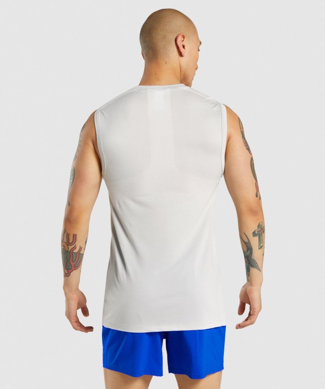 Gymshark Regulate Training Men's Tank Tops Light Grey | UAE-39YBHV