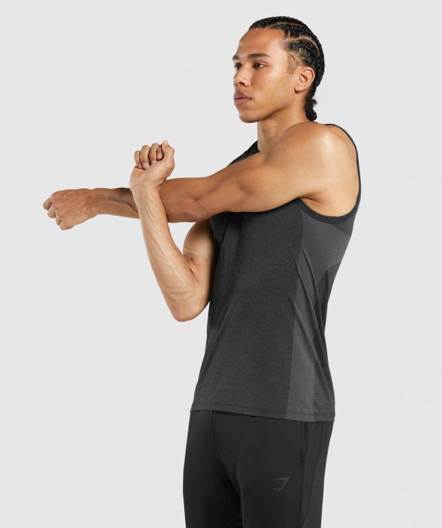 Gymshark Regulate Training Men's Tank Tops Black | UAE-60SIDF