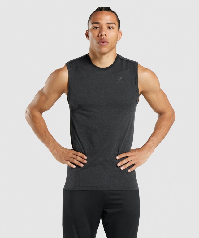 Gymshark Regulate Training Men\'s Tank Tops Black | UAE-60SIDF