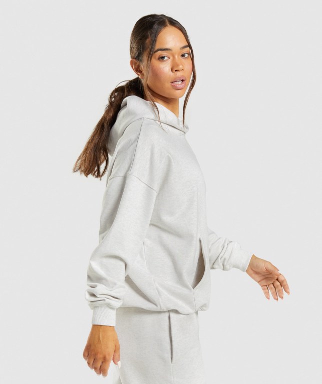 Gymshark Rest Day Sweats Women's Hoodies White | UAE-09KMTZ