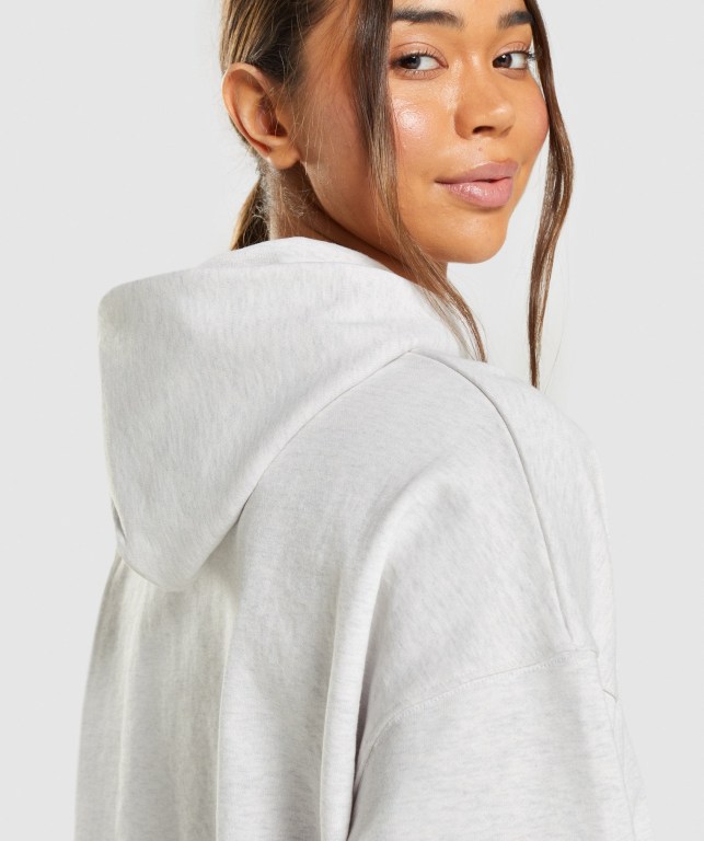 Gymshark Rest Day Sweats Women's Hoodies White | UAE-09KMTZ