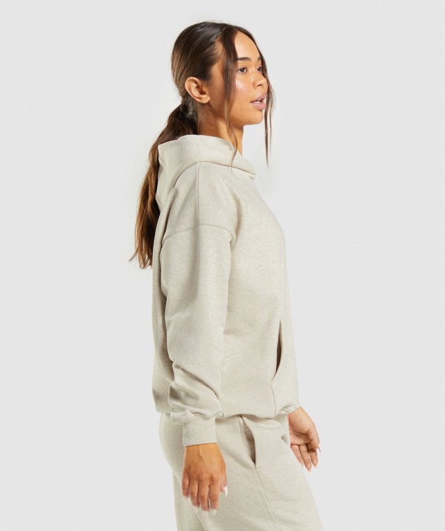 Gymshark Rest Day Sweats Women's Hoodies Beige | UAE-79HFBW