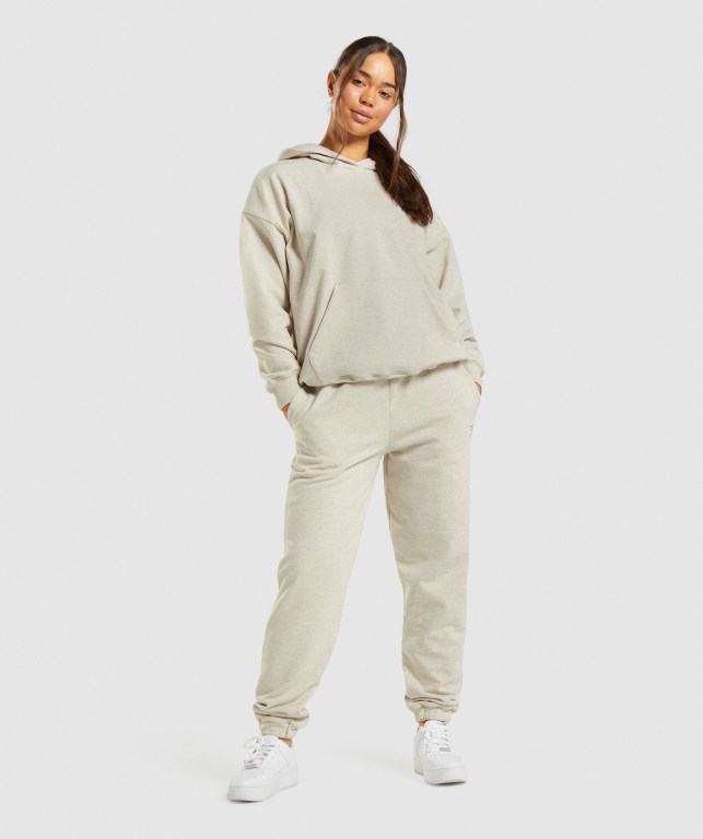 Gymshark Rest Day Sweats Women's Hoodies Beige | UAE-79HFBW