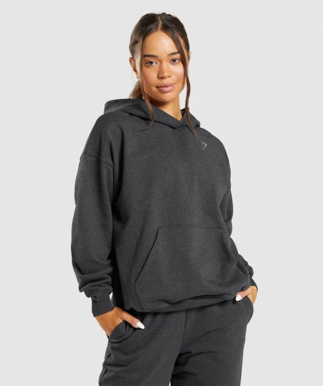 Gymshark Rest Day Sweats Women\'s Hoodies Black | UAE-94OMTS