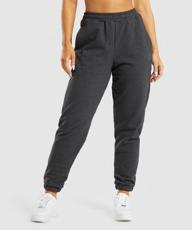 Gymshark Rest Day Sweats Women\'s Joggers Black | UAE-04FLQS