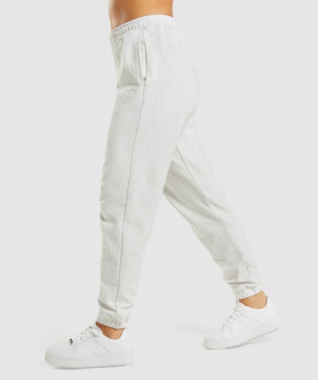 Gymshark Rest Day Sweats Women's Joggers White | UAE-64ORHM