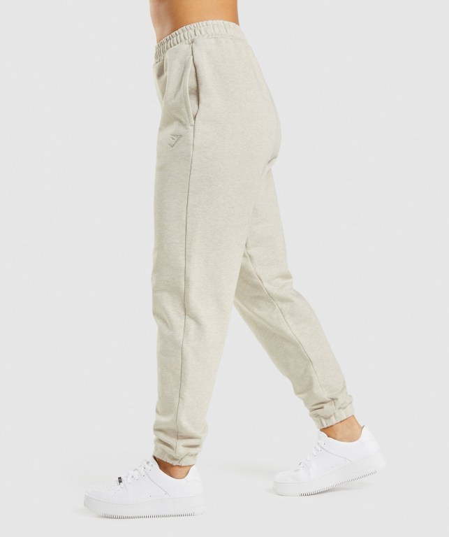 Gymshark Rest Day Sweats Women's Joggers Beige | UAE-81TINC