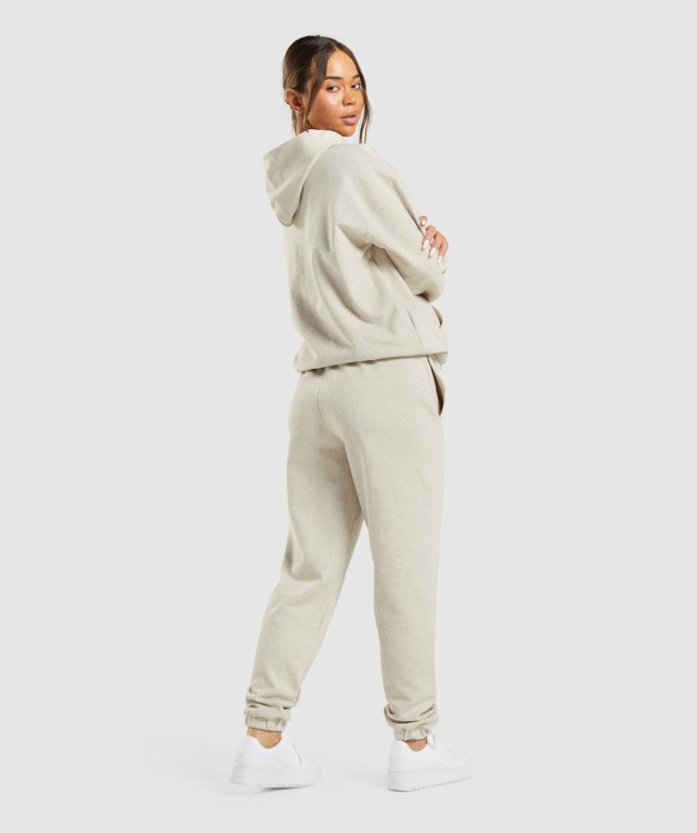 Gymshark Rest Day Sweats Women's Joggers Beige | UAE-81TINC