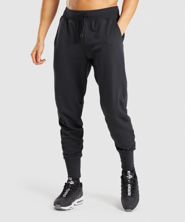 Gymshark Restore Men\'s Joggers Black | UAE-37TZBN