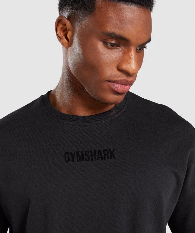 Gymshark Restore Men's T Shirts Black | UAE-62RENY