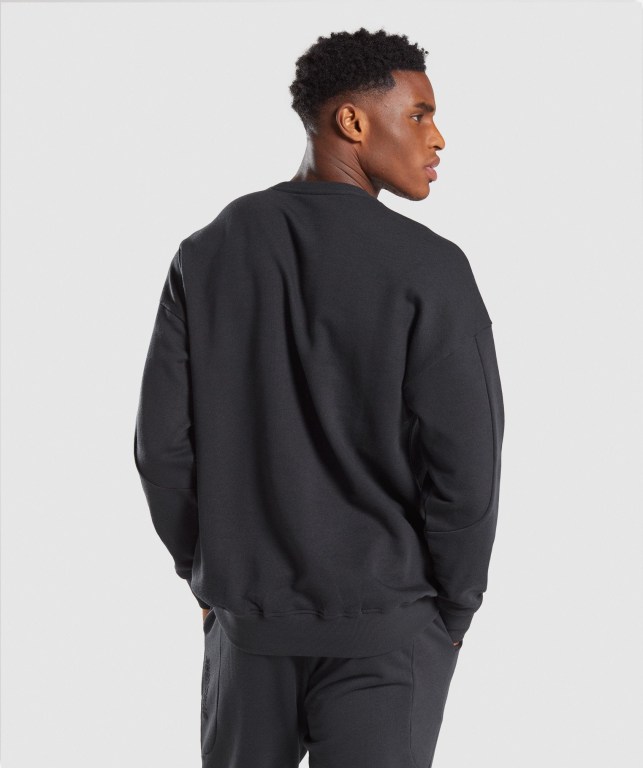 Gymshark Restore Sweatshirt Men's Hoodies Black | UAE-34UTRB