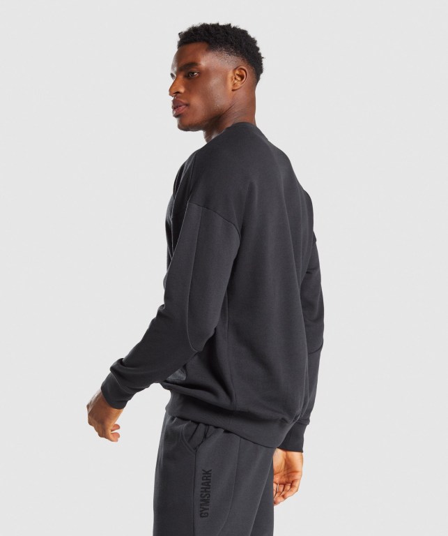 Gymshark Restore Sweatshirt Men's Hoodies Black | UAE-34UTRB