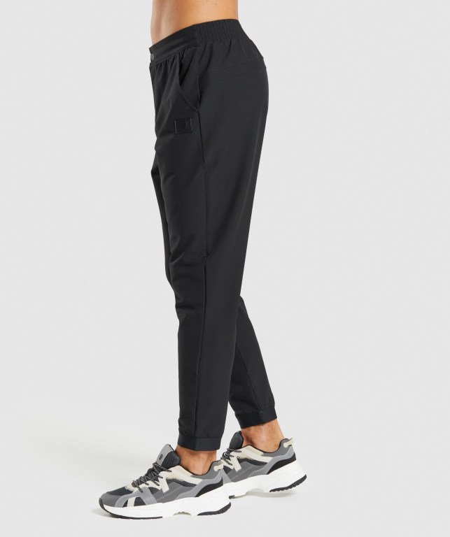 Gymshark Retake Woven Men's Joggers Black | UAE-81WFUT