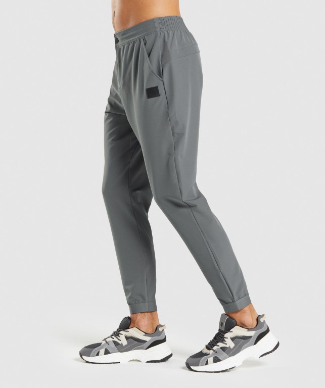 Gymshark Retake Woven Men's Joggers Grey | UAE-89YUWO