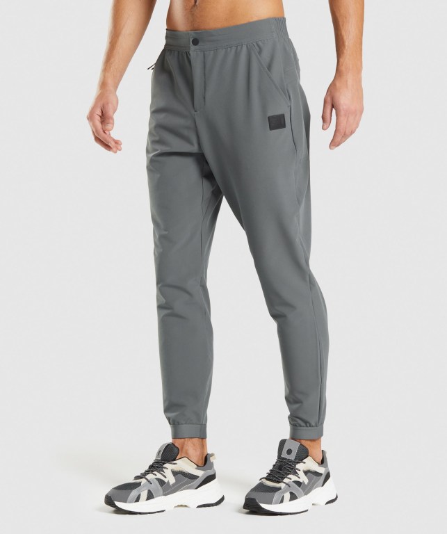 Gymshark Retake Woven Men\'s Joggers Grey | UAE-89YUWO