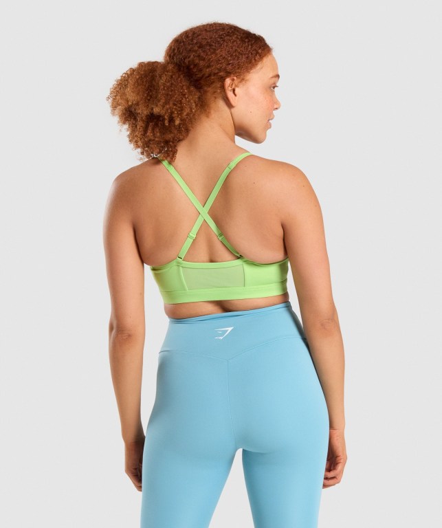 Gymshark Ruched Training Women's Sports Bra Green | UAE-07JGCZ