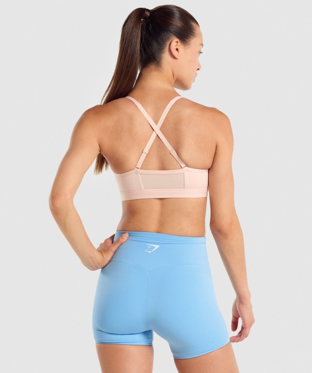 Gymshark Ruched Training Women's Sports Bra Light Pink | UAE-24IUQA