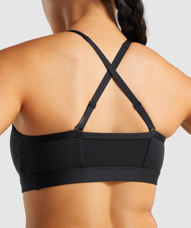 Gymshark Ruched Training Women's Sports Bra Black | UAE-74FUOT