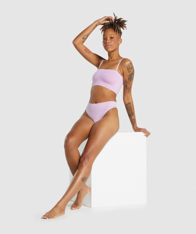 Gymshark Seamless Bandeau Women's Underwear Light Pink | UAE-21WZQS