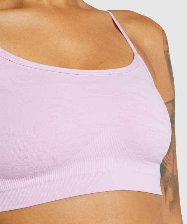 Gymshark Seamless High Neck Bralette Women's Underwear Light Pink | UAE-75JMWX