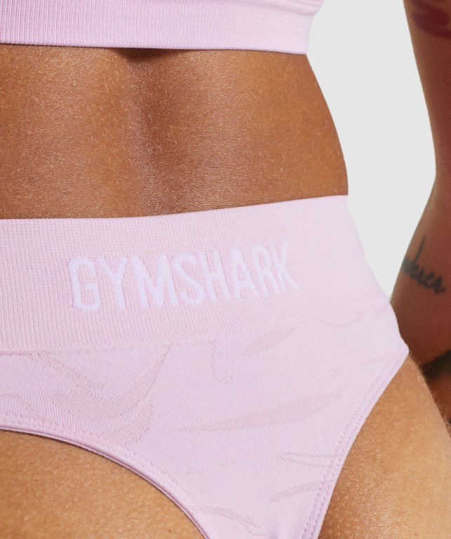 Gymshark Seamless High Rise Thong Women's Underwear Light Pink | UAE-43IRMB