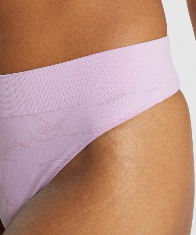 Gymshark Seamless High Rise Thong Women's Underwear Light Pink | UAE-43IRMB