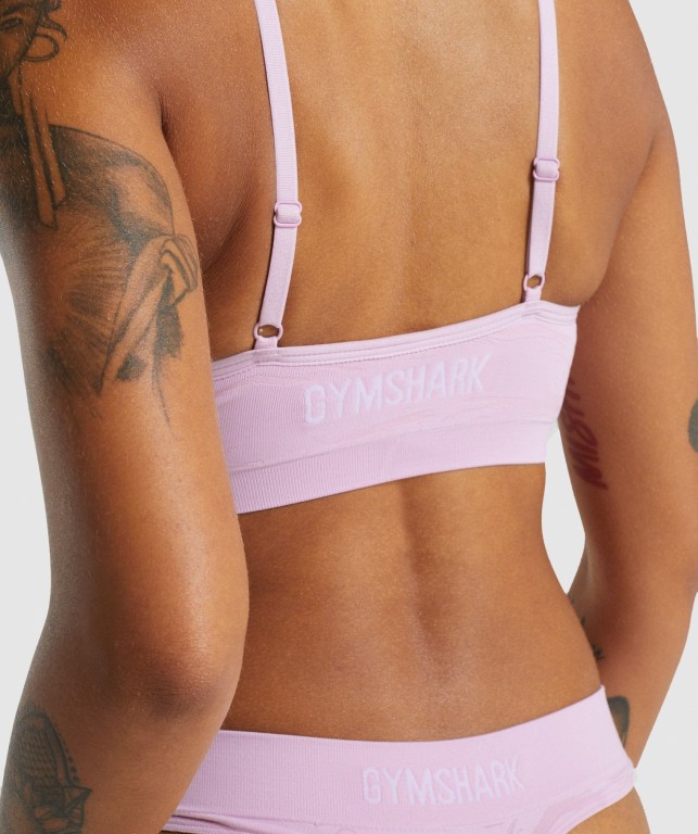 Gymshark Seamless Low Neck Bralette Women's Underwear Light Pink | UAE-20XURY