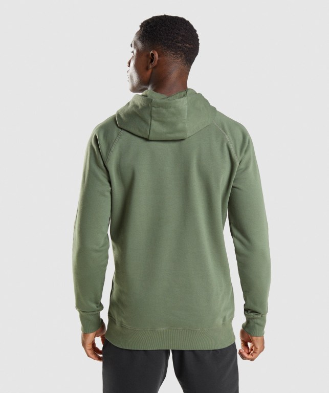 Gymshark Sharkhead Infill Men's Hoodies Green | UAE-06VDNA