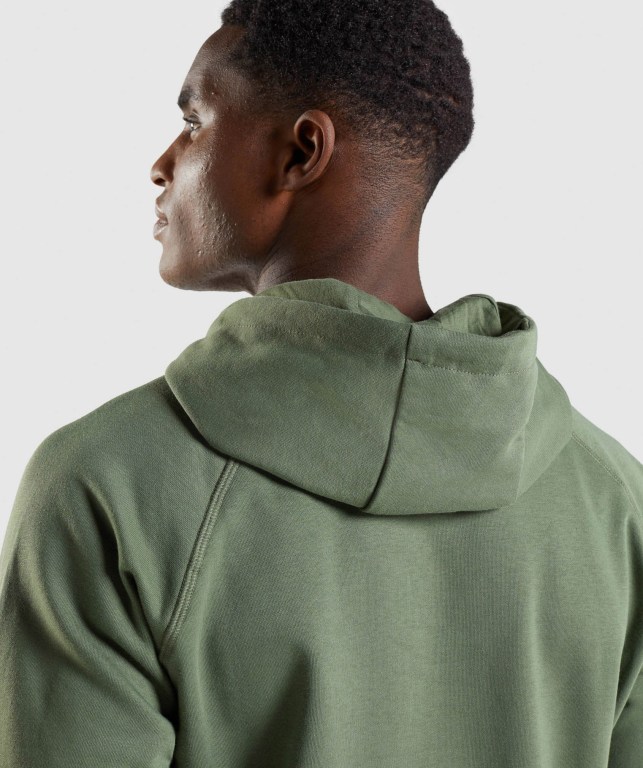 Gymshark Sharkhead Infill Men's Hoodies Green | UAE-06VDNA