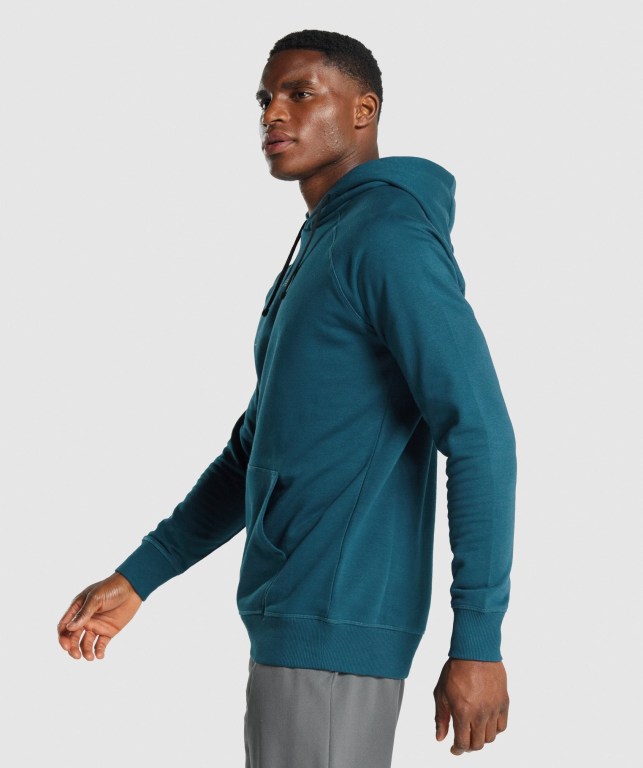 Gymshark Sharkhead Infill Men's Hoodies Turquoise | UAE-15IEMN