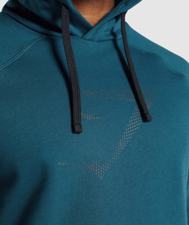 Gymshark Sharkhead Infill Men's Hoodies Turquoise | UAE-15IEMN