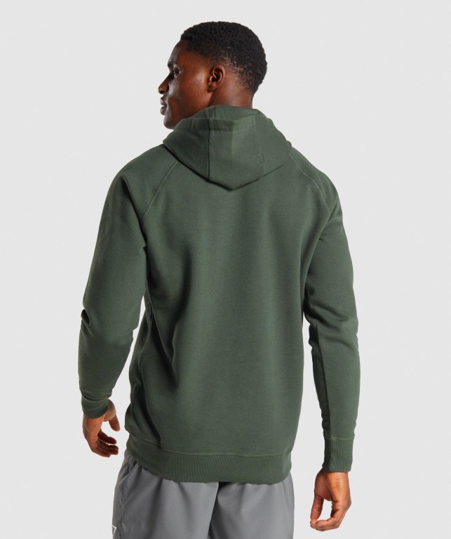 Gymshark Sharkhead Infill Men's Hoodies Dark Green | UAE-16RLWS