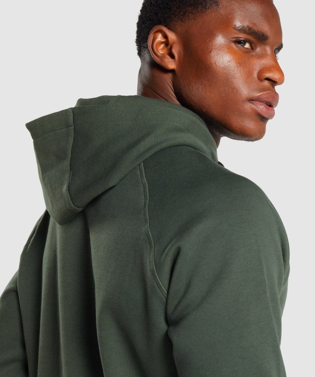 Gymshark Sharkhead Infill Men's Hoodies Dark Green | UAE-16RLWS