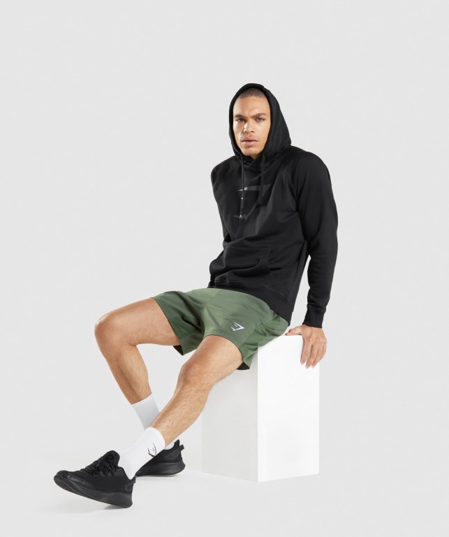 Gymshark Sharkhead Infill Men's Hoodies Black | UAE-18YGNL