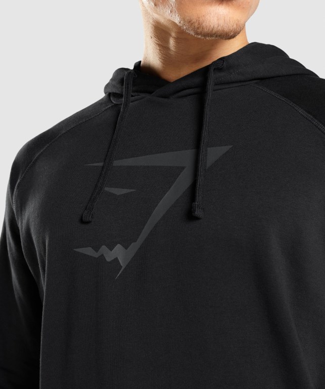 Gymshark Sharkhead Infill Men's Hoodies Black | UAE-18YGNL