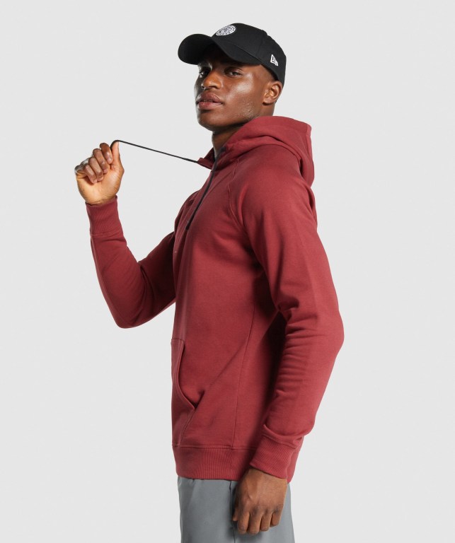 Gymshark Sharkhead Infill Men's Hoodies Burgundy | UAE-23DRIT