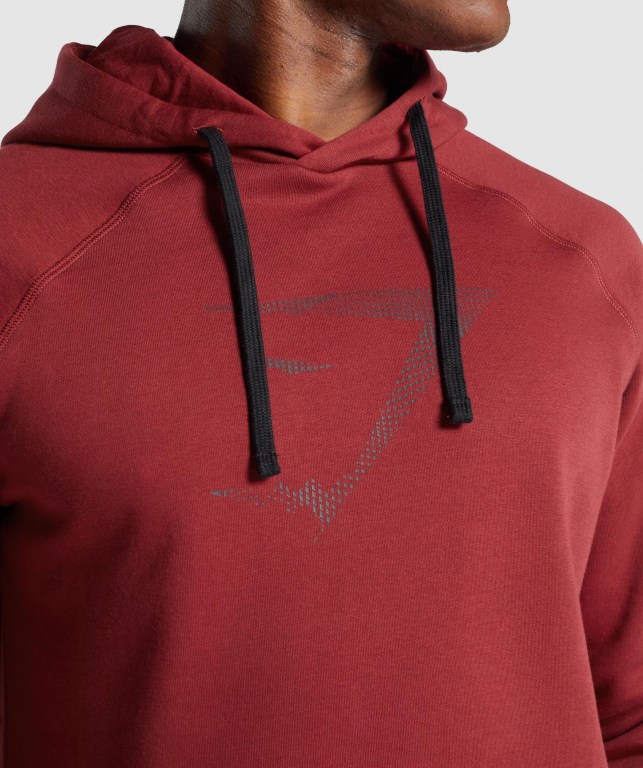 Gymshark Sharkhead Infill Men's Hoodies Burgundy | UAE-23DRIT