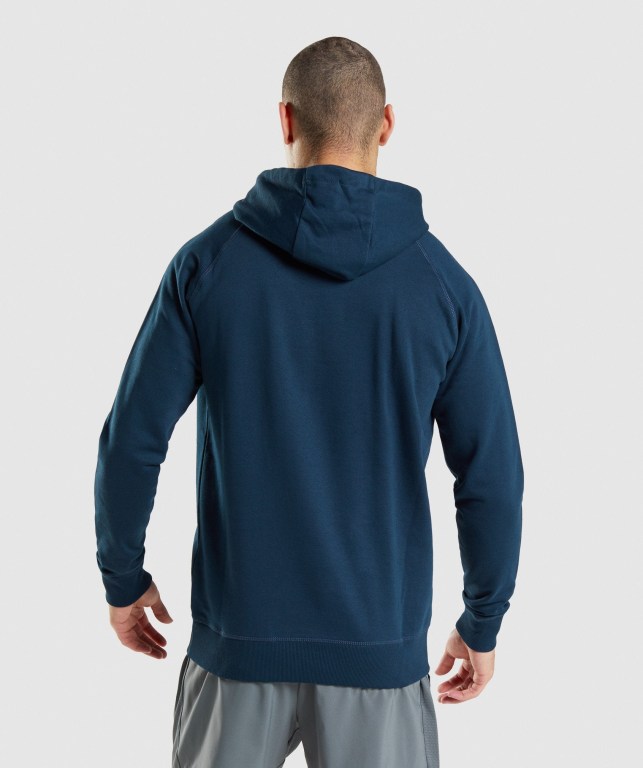 Gymshark Sharkhead Infill Men's Hoodies Navy | UAE-26PDAN