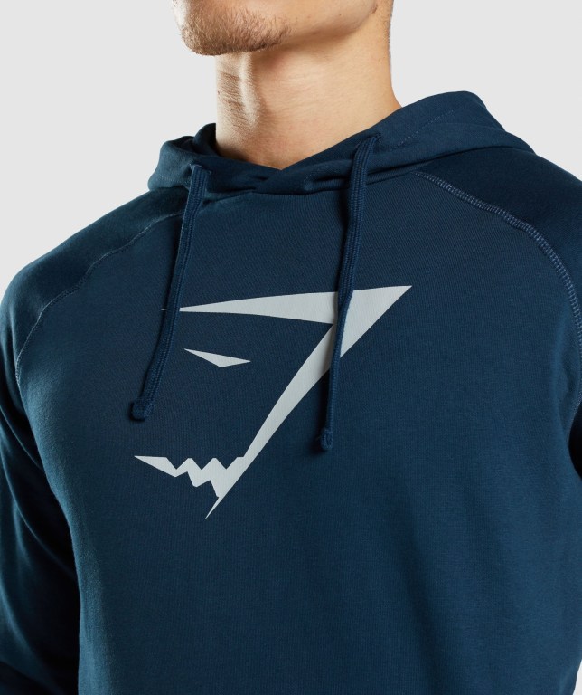 Gymshark Sharkhead Infill Men's Hoodies Navy | UAE-26PDAN