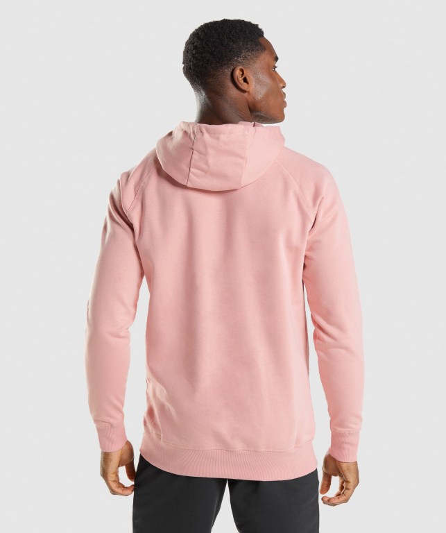 Gymshark Sharkhead Infill Men's Hoodies Pink | UAE-71PSJC