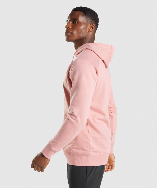 Gymshark Sharkhead Infill Men's Hoodies Pink | UAE-71PSJC