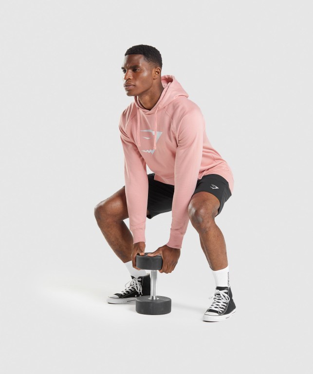 Gymshark Sharkhead Infill Men's Hoodies Pink | UAE-71PSJC